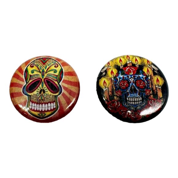Lot of 13 Day of the Dead Sugar Skull 1” Lapel Pin Lot Dia De Los Muertos - Picture 11 of 12